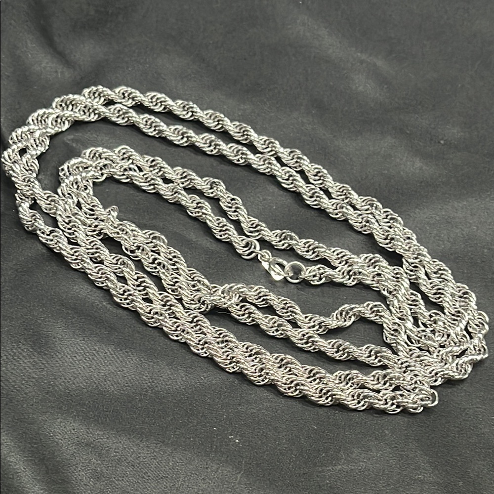 Monet Silvertone Rope Chain Necklace - Picture 1 of 2